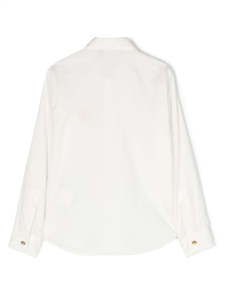 Camicia bianca bambino con logo color oro