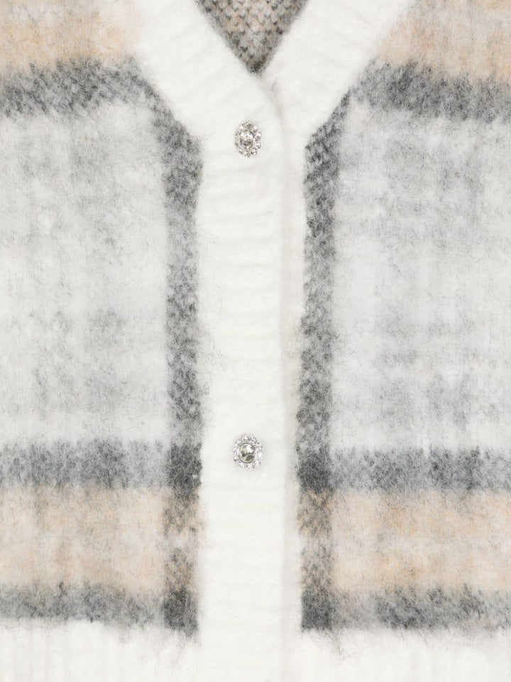 Cardigan bianco/sabbia/nero bambina