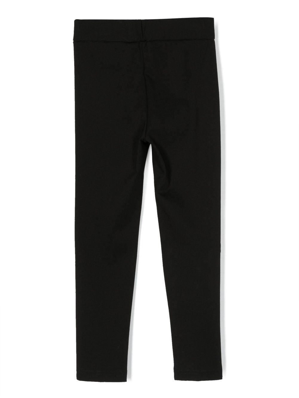 Pantaloni leggings neri donna con ricamo