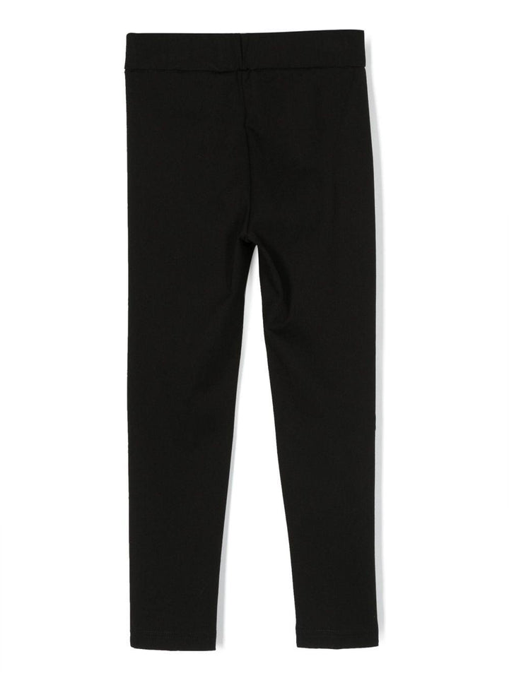 Pantaloni leggings neri donna con ricamo