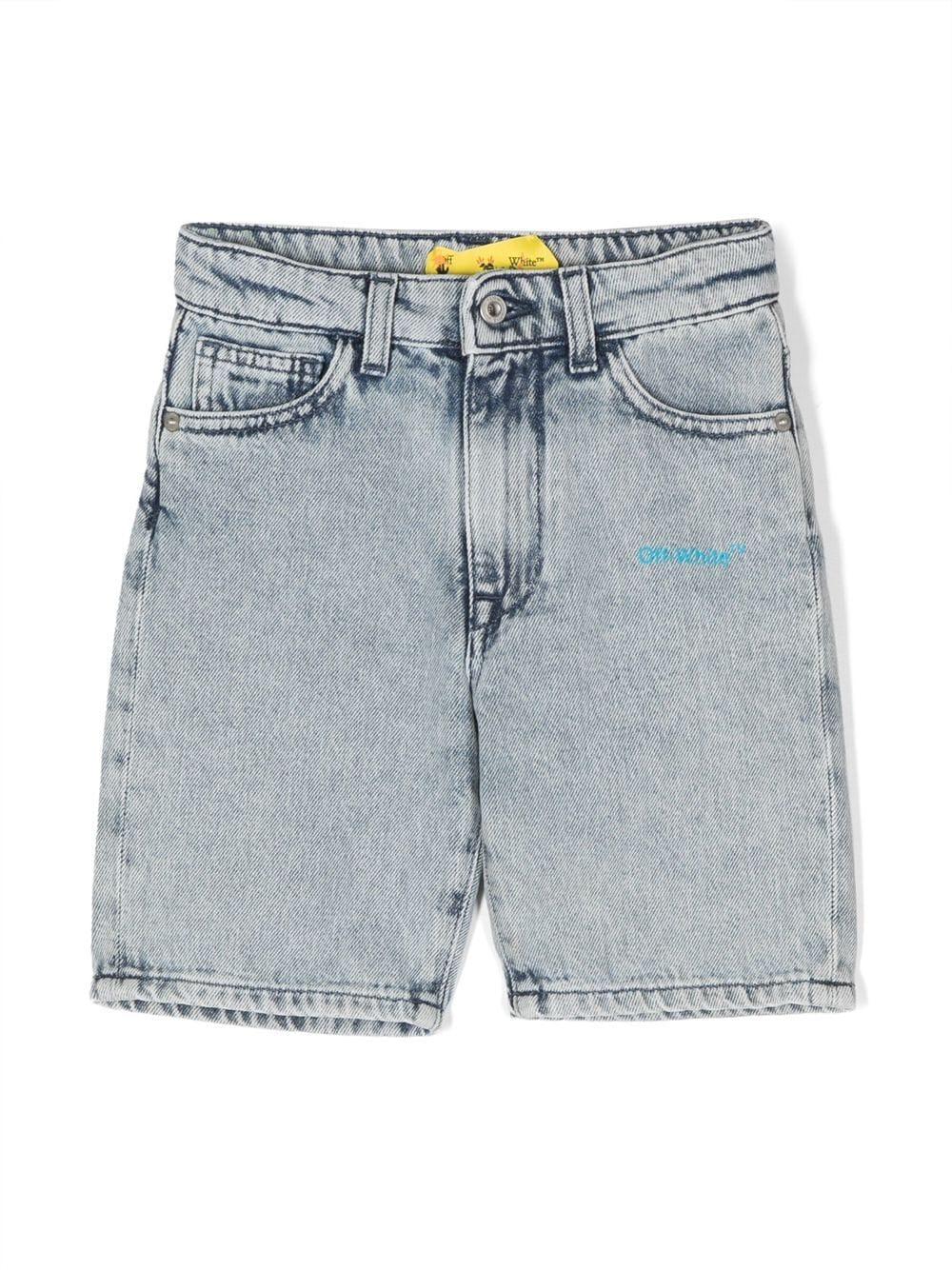 Shorts denim bambino OBYC001S23DEN002 4045 off-white kids 