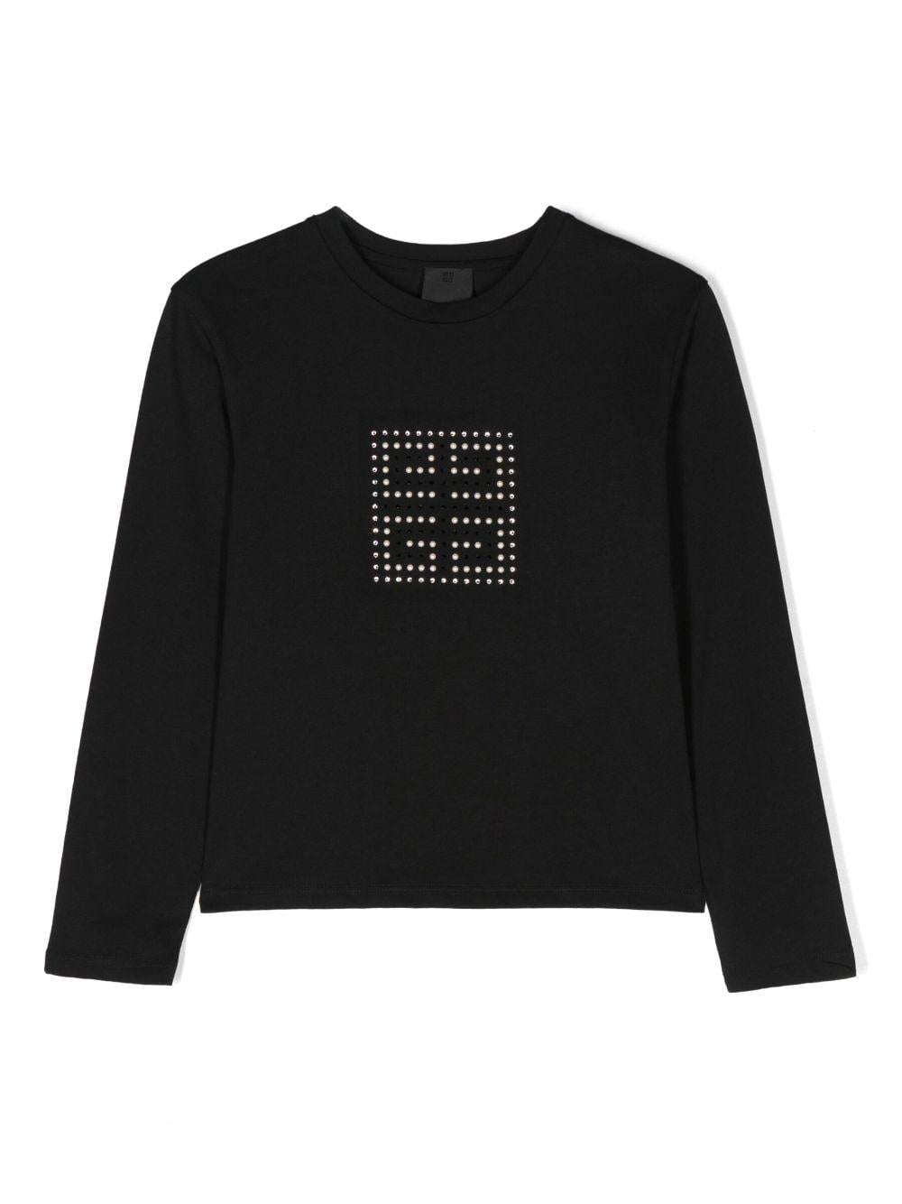 T-shirt nera bambina con stampa H15335 09B Givenchy Kids 