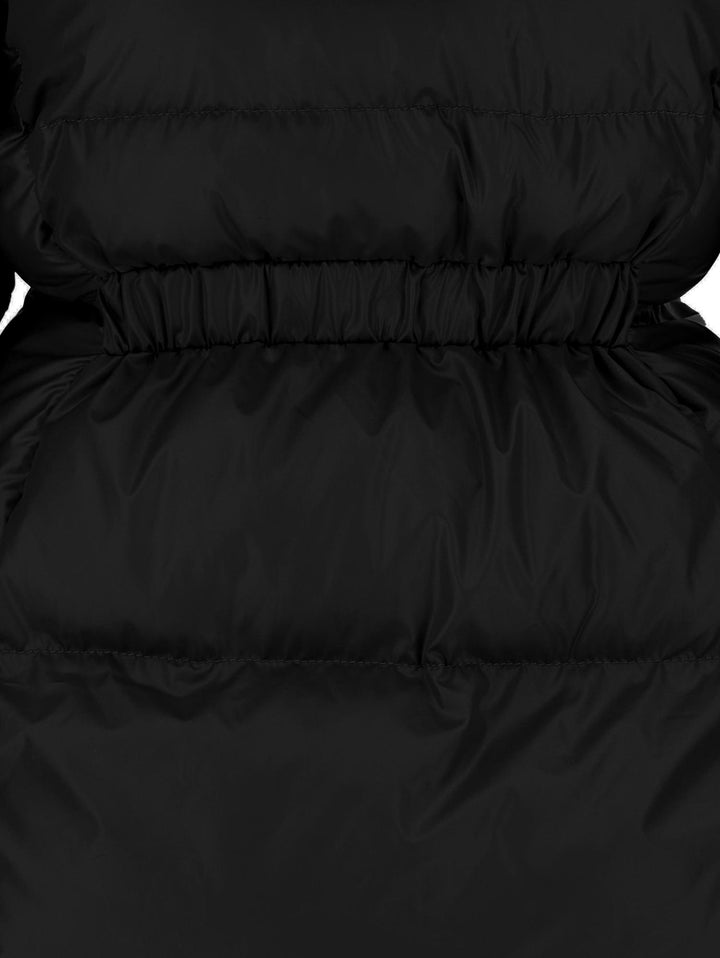 Piumino nero bambina con cappuccio 17B1002040 0050 Monnalisa kids 