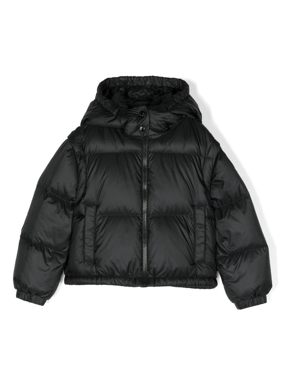 Giubbotto nero bambina con logo 1A00004595FE 999 Moncler Kids 