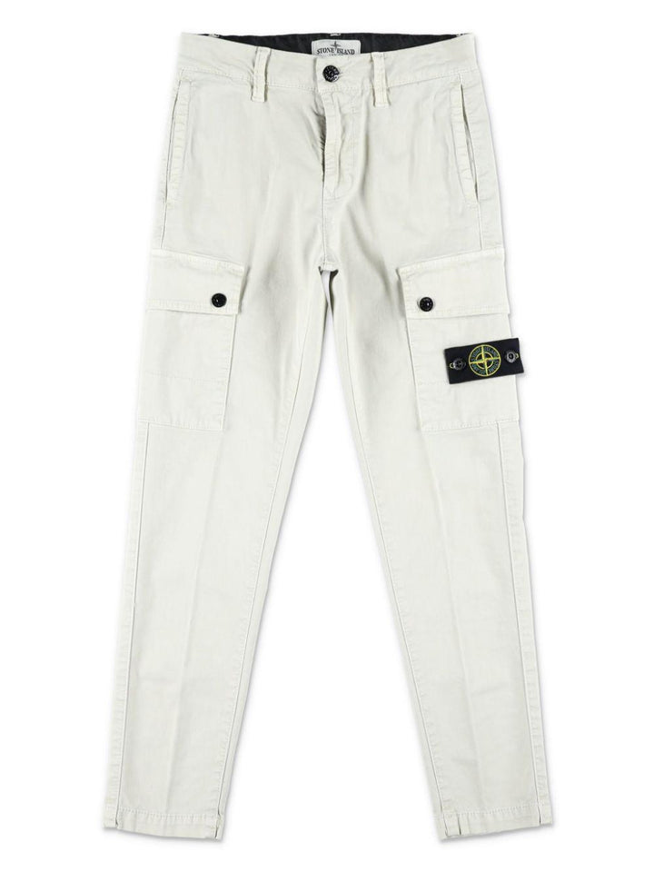 Pantaloni cargo bianco avorio bambino
