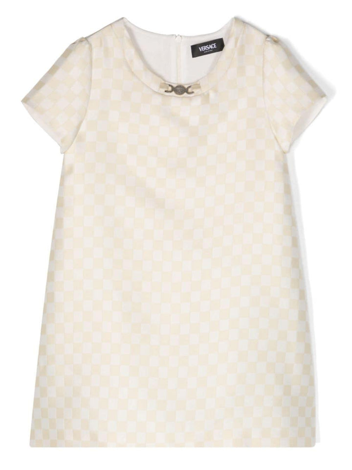Abito beige/bianco bambina