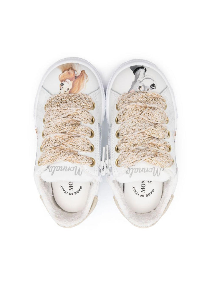 Sneakers bianco/oro bambina