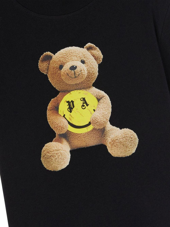 T-shirt nera bambino con stampa multicolor PBAA003F23JER006 1015 PALM ANGELS KIDS 