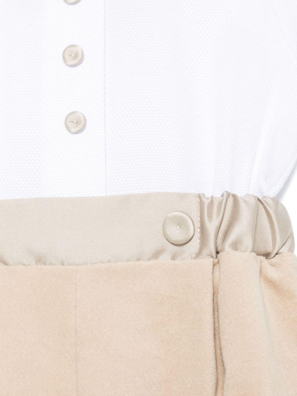 Tutina bianco/beige neonato