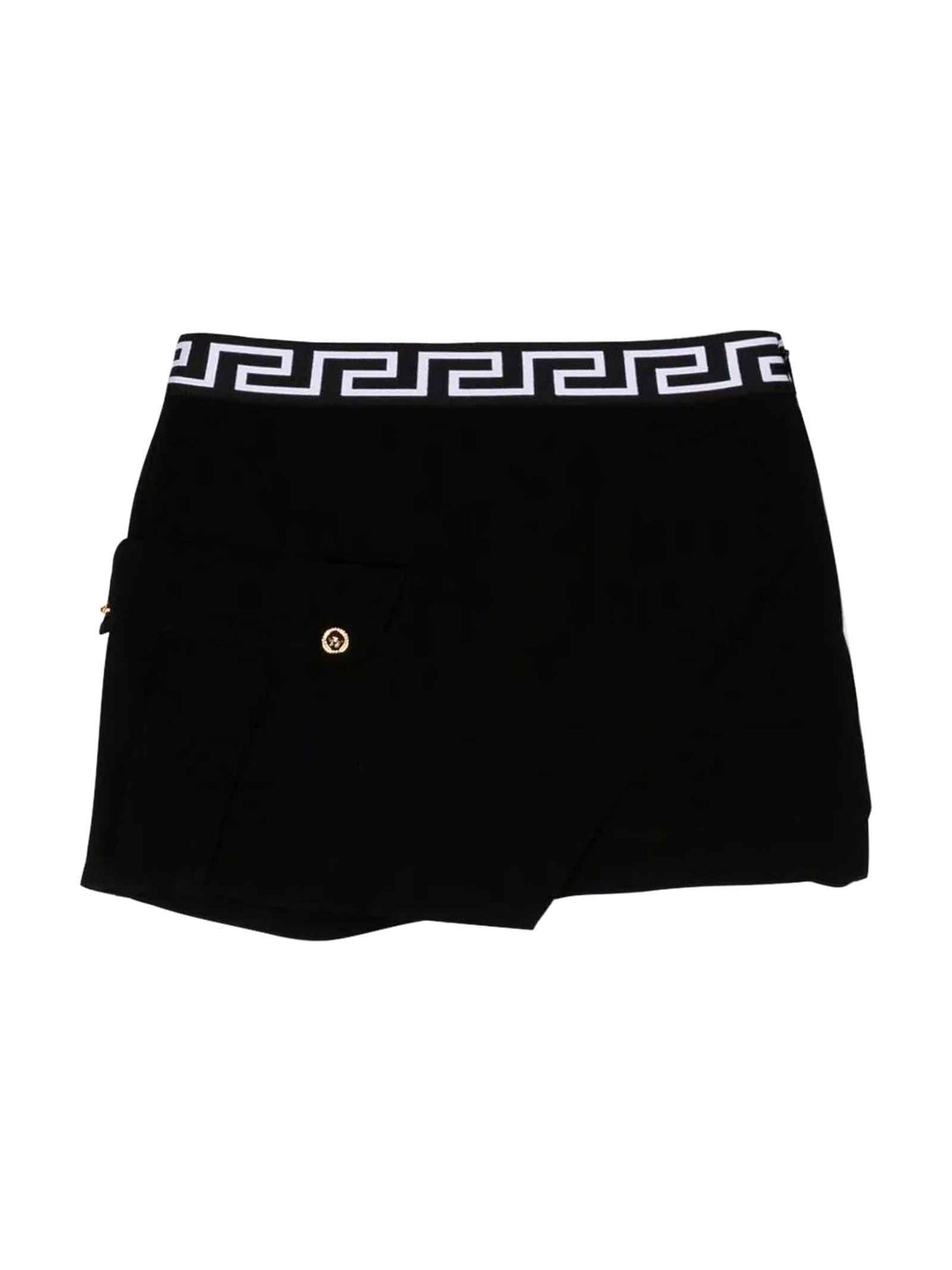 Shorts nero con stampa greca bianca