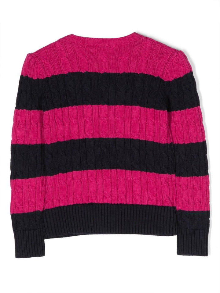 Maglione fucsia e blu bambina