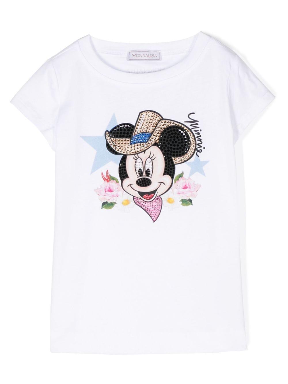 T-shirt bianca bambina 19C6023003 0099 Monnalisa kids 