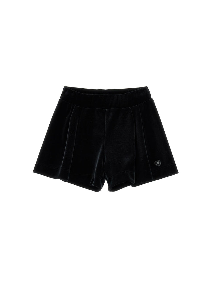Shorts nero bambina con logo 11B4132850 0050 Monnalisa kids 