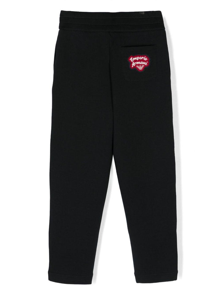 Pantaloni blu a gamba dritta in misto cotone bambino