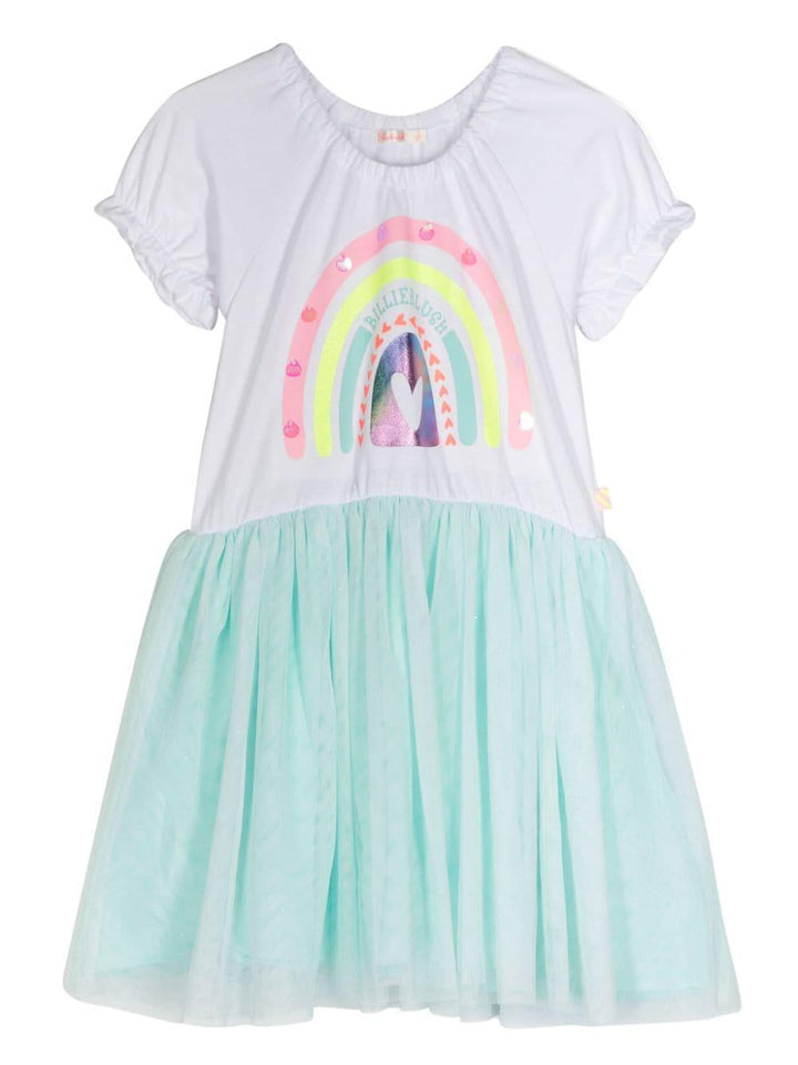Abito bianco/multicolor bambina