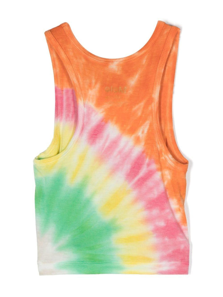 Top bambina arancione/multicolore