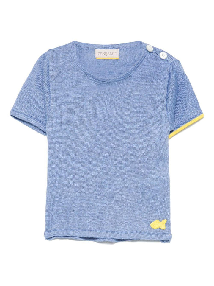 t-shirt azzurra neonato