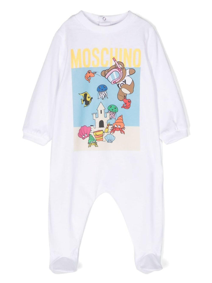Pigiama bianco/multicolore neonato