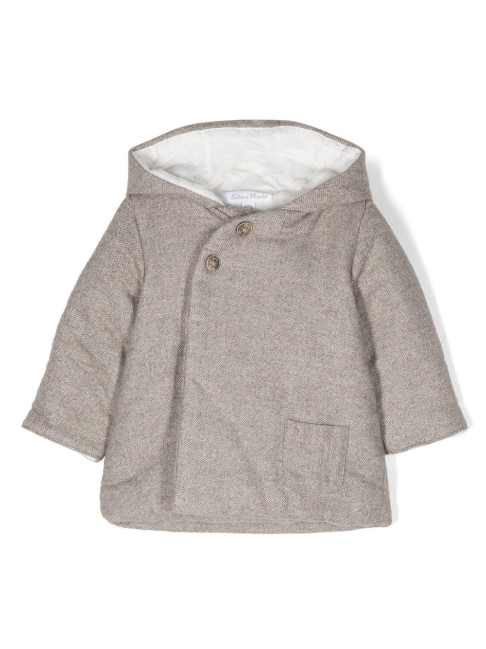Cappotto beige neonato unisex TX44010 15 TARTINE & CHOCOLAT 