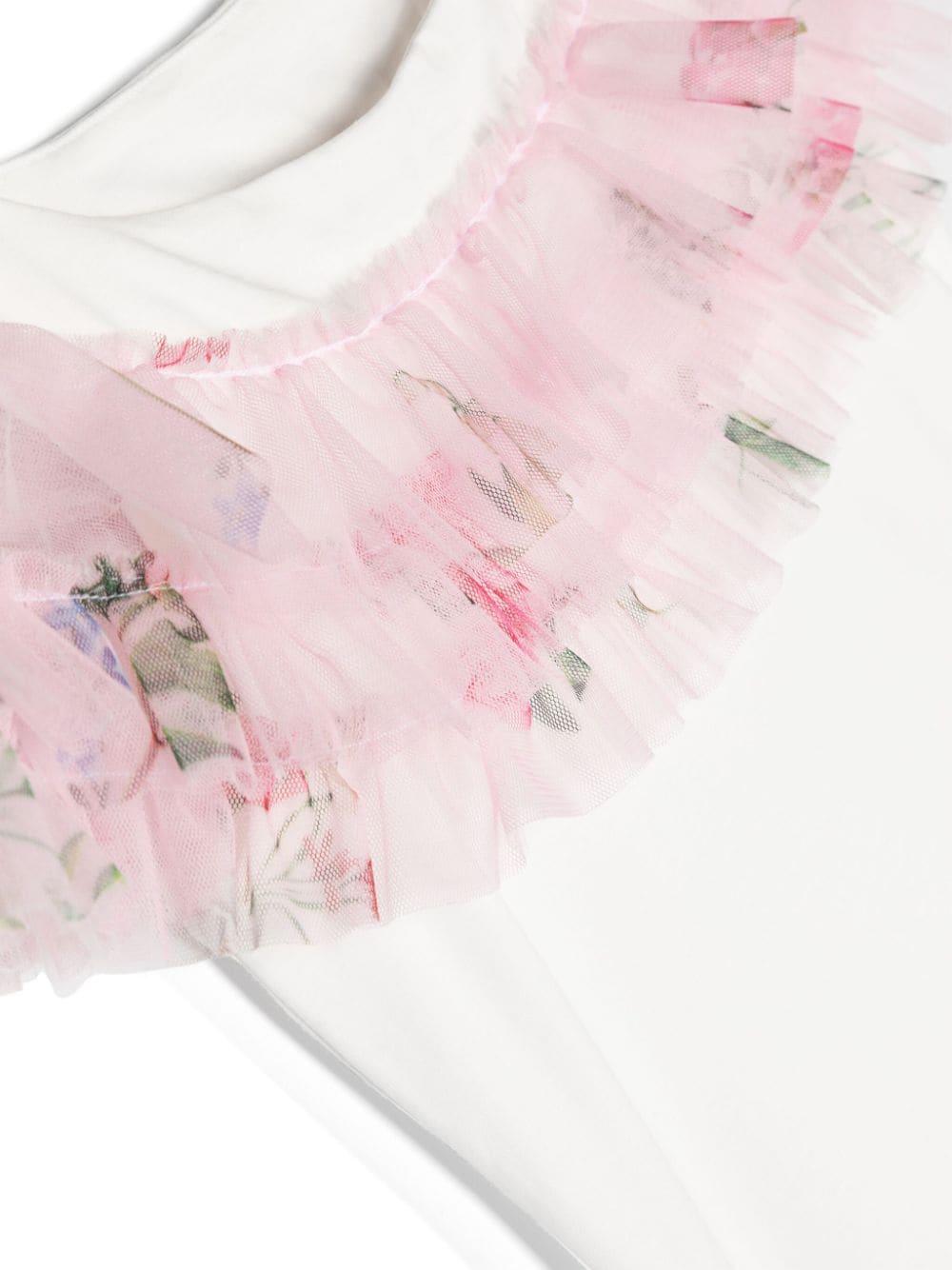 T-shirt bianco/rosa bambina