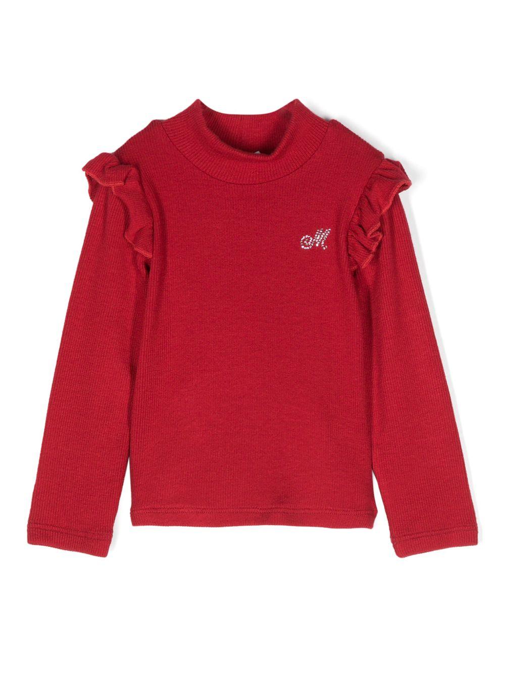 maglia mezzocollo rosso neonata 31D6234212 0043 Monnalisa kids 