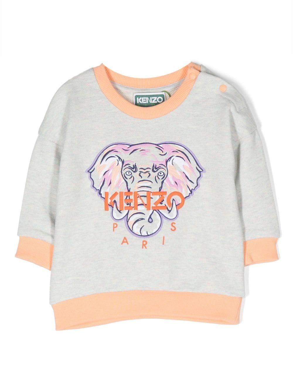 Felpa grigia neonata K05484 010 KENZO KIDS 