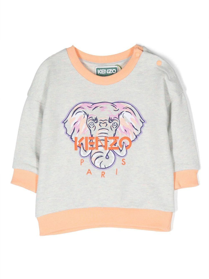Felpa grigia neonata K05484 010 KENZO KIDS 