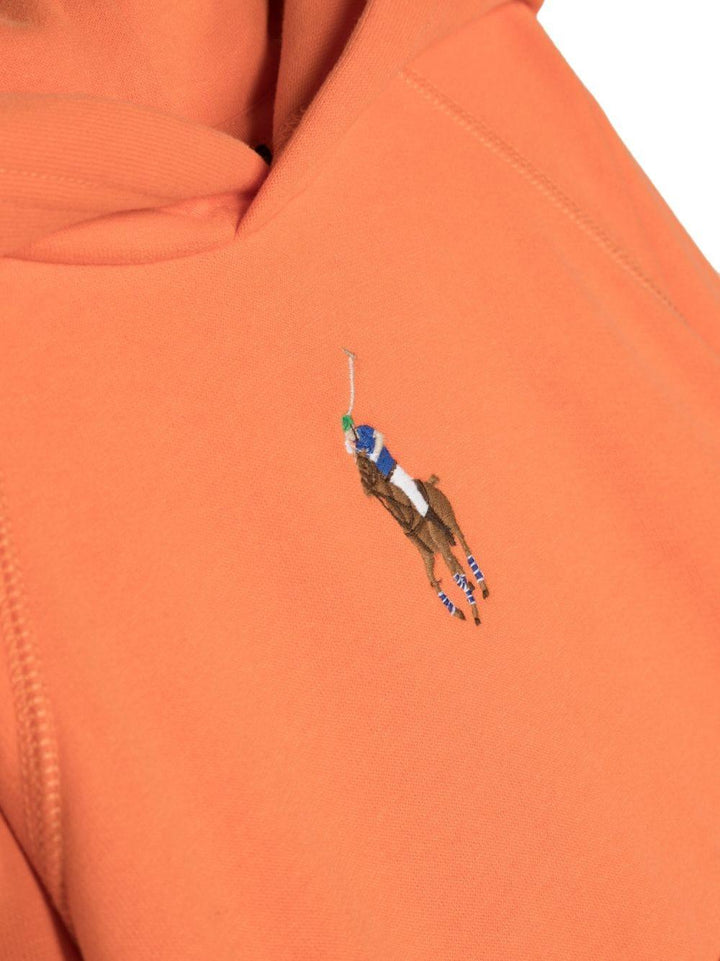 Felpa arancione bambino con logo