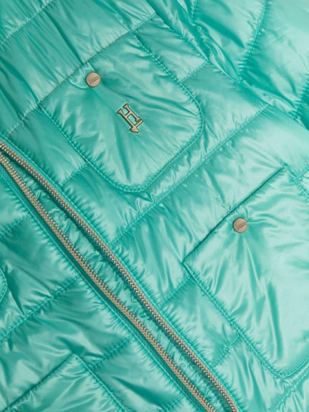 Piumino verde acqua bambina