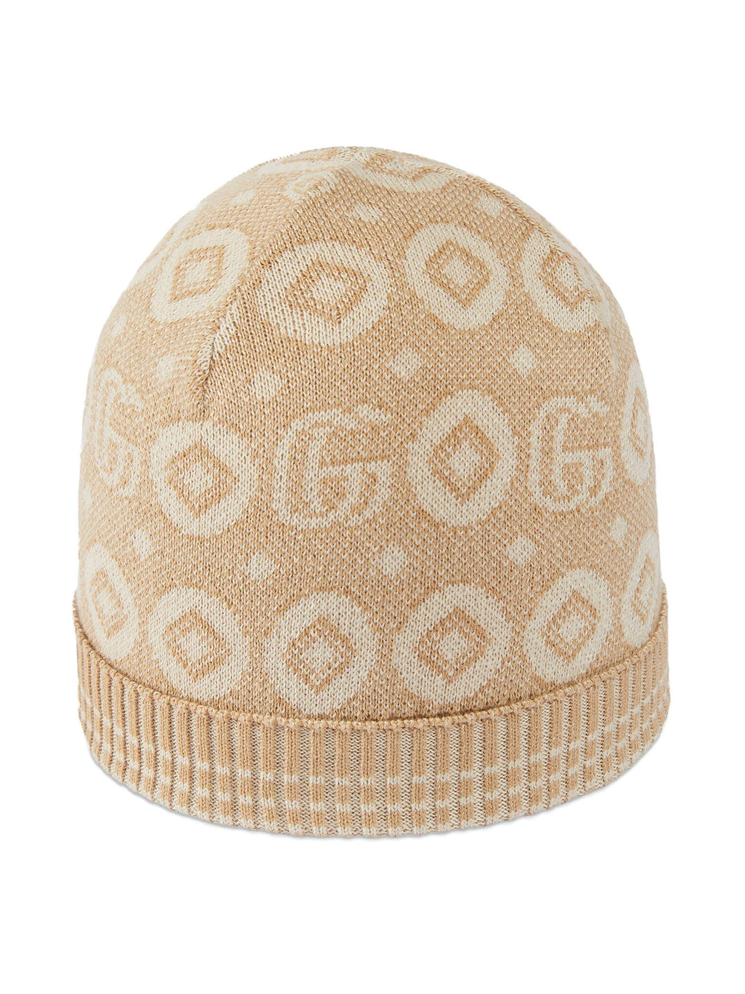 Berretto beige/bianco neonato