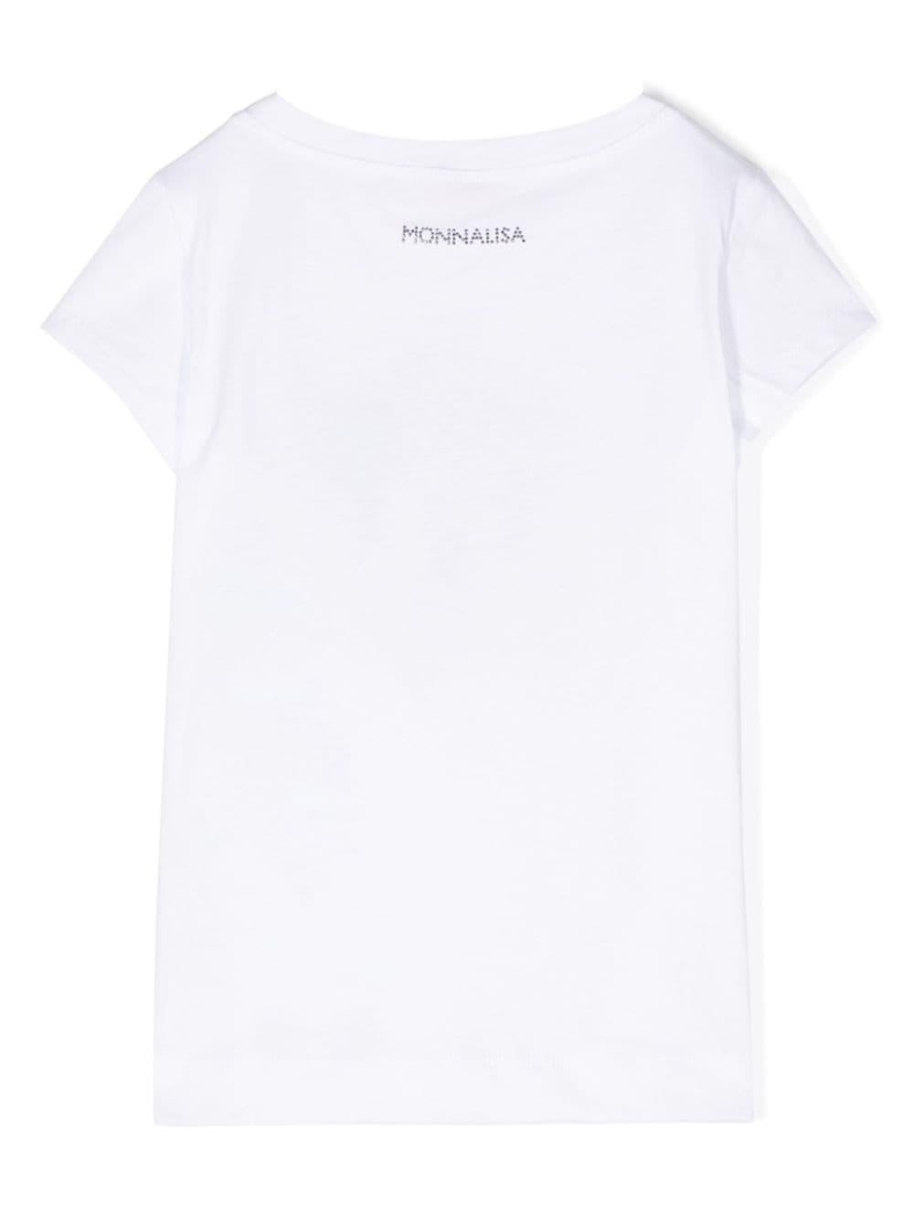 T-shirt bianca bambina 19C6023003 0099 Monnalisa kids 