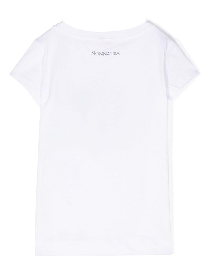T-shirt bianca bambina 19C6023003 0099 Monnalisa kids 