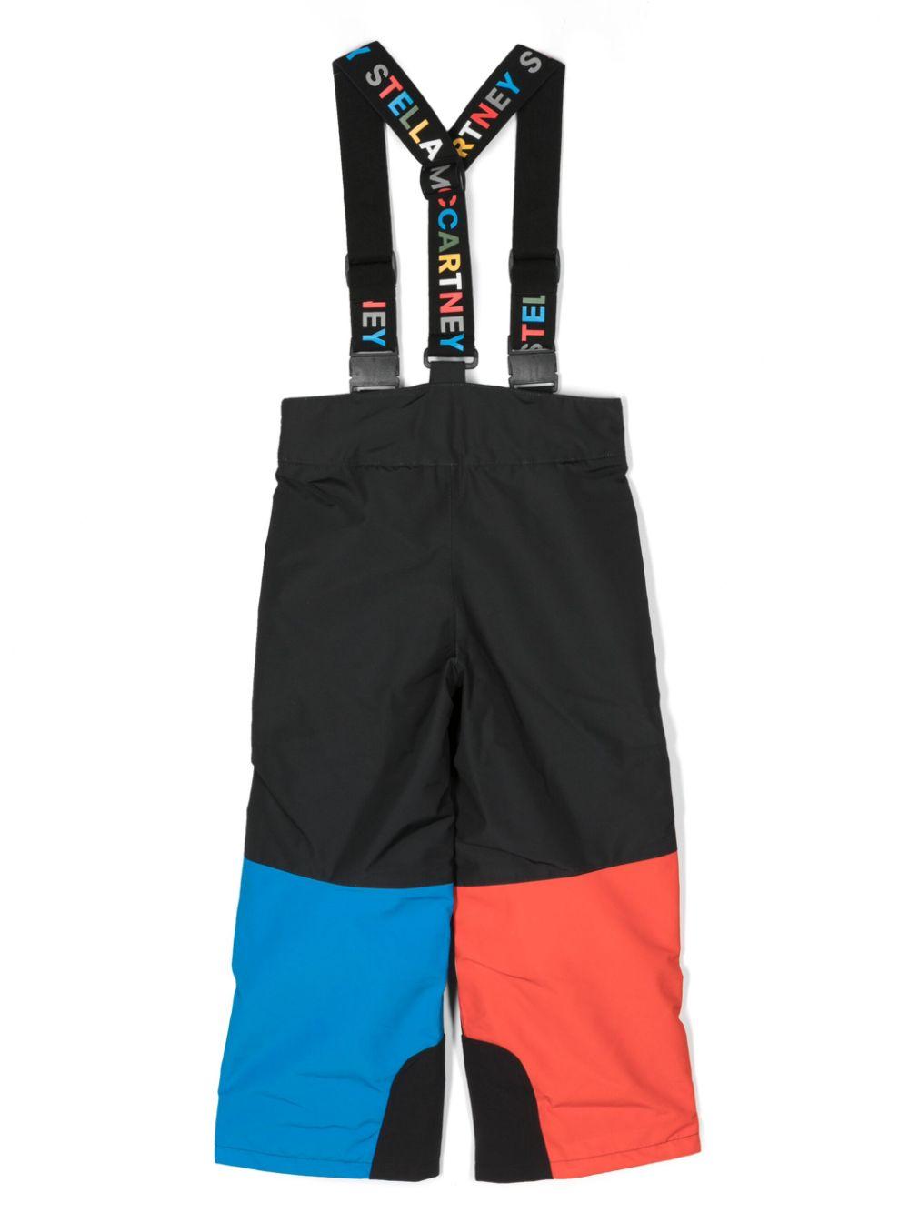 Salopette nera e multicolor bambino con logo