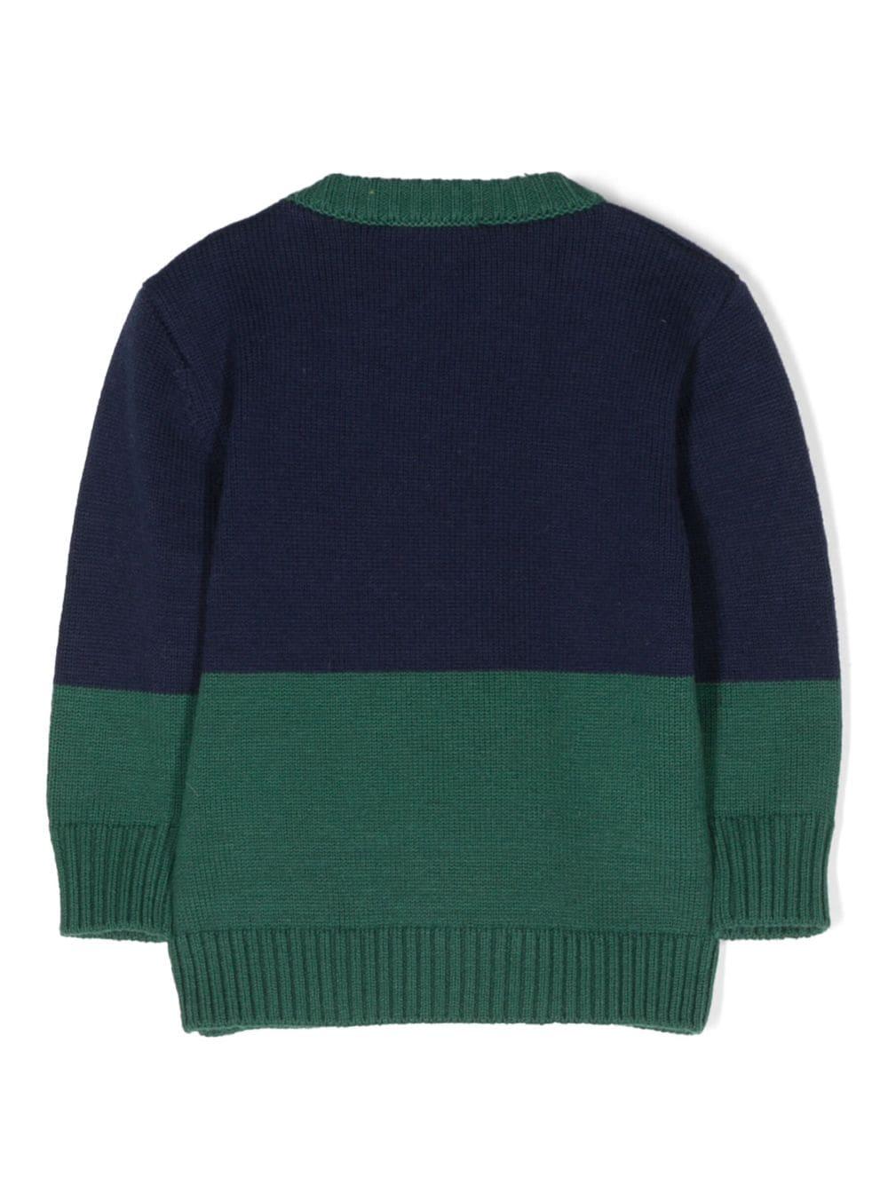 Maglione blu/verde bambino