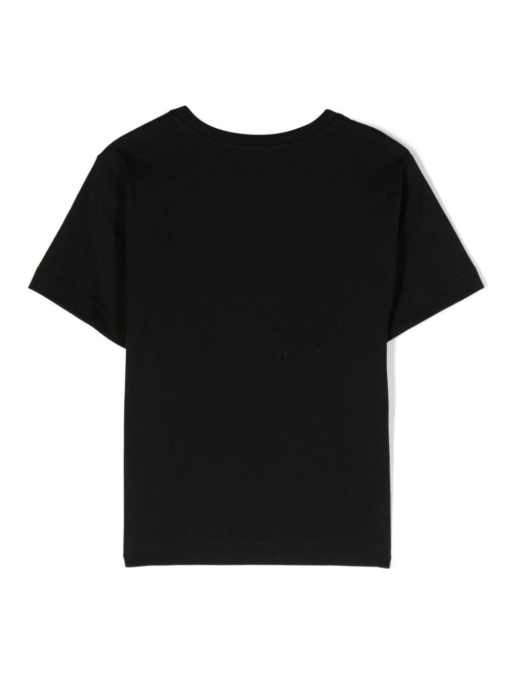 T-shirt nera bambina con logo