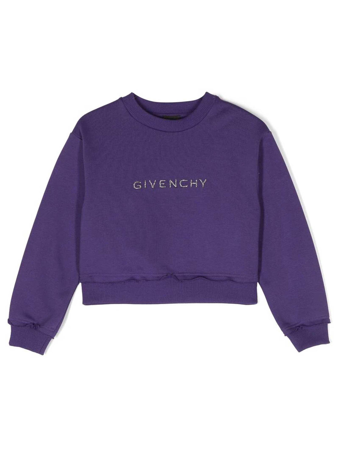Felpa viola bambina con stampa<BR/> H15346 91C Givenchy Kids 