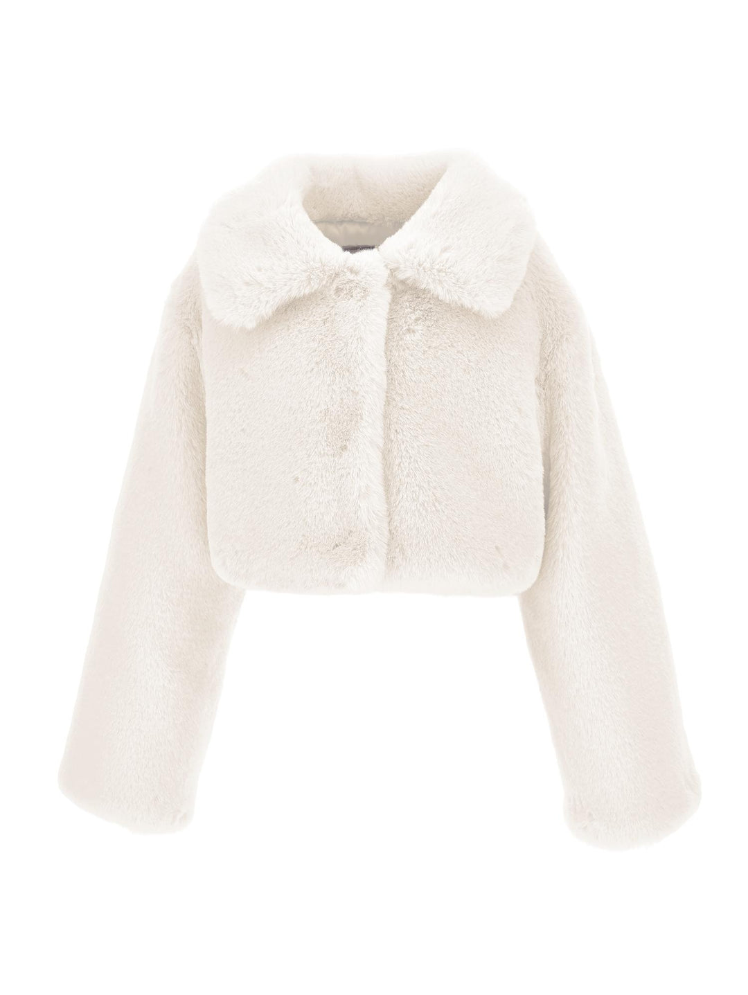 Pelliccia bianca bambina con colletto e maniche lunghe 79B1032748 0001 Monnalisa kids 