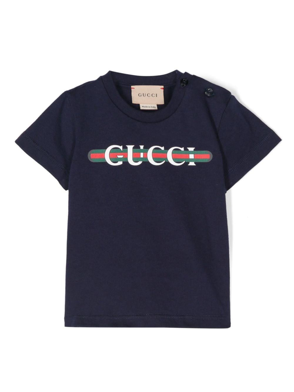 T-shirt blu navy neonato 548034XJGPI 4392 GUCCI KIDS 