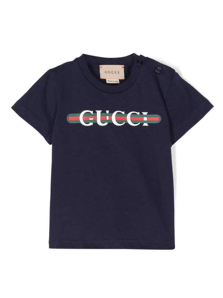 T-shirt blu navy neonato 548034XJGPI 4392 GUCCI KIDS 