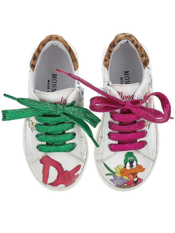 Sneakers bianche con stampa multicolor 8CB0132703 0184 Monnalisa kids 