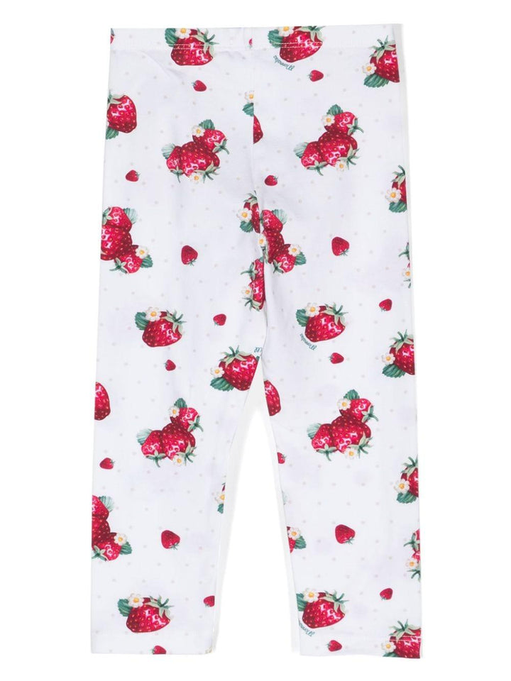 Leggins bianco/multicolore bambina