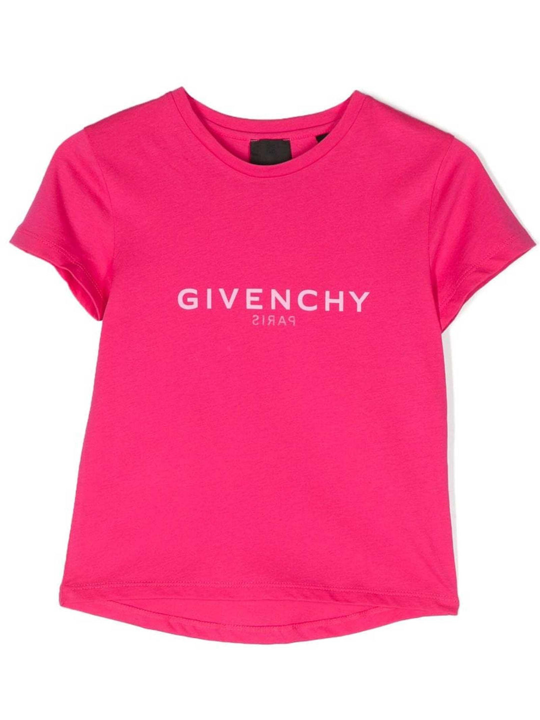 T-shirt fucsia bambina con logo bianco stampato H15329 49N Givenchy Kids 