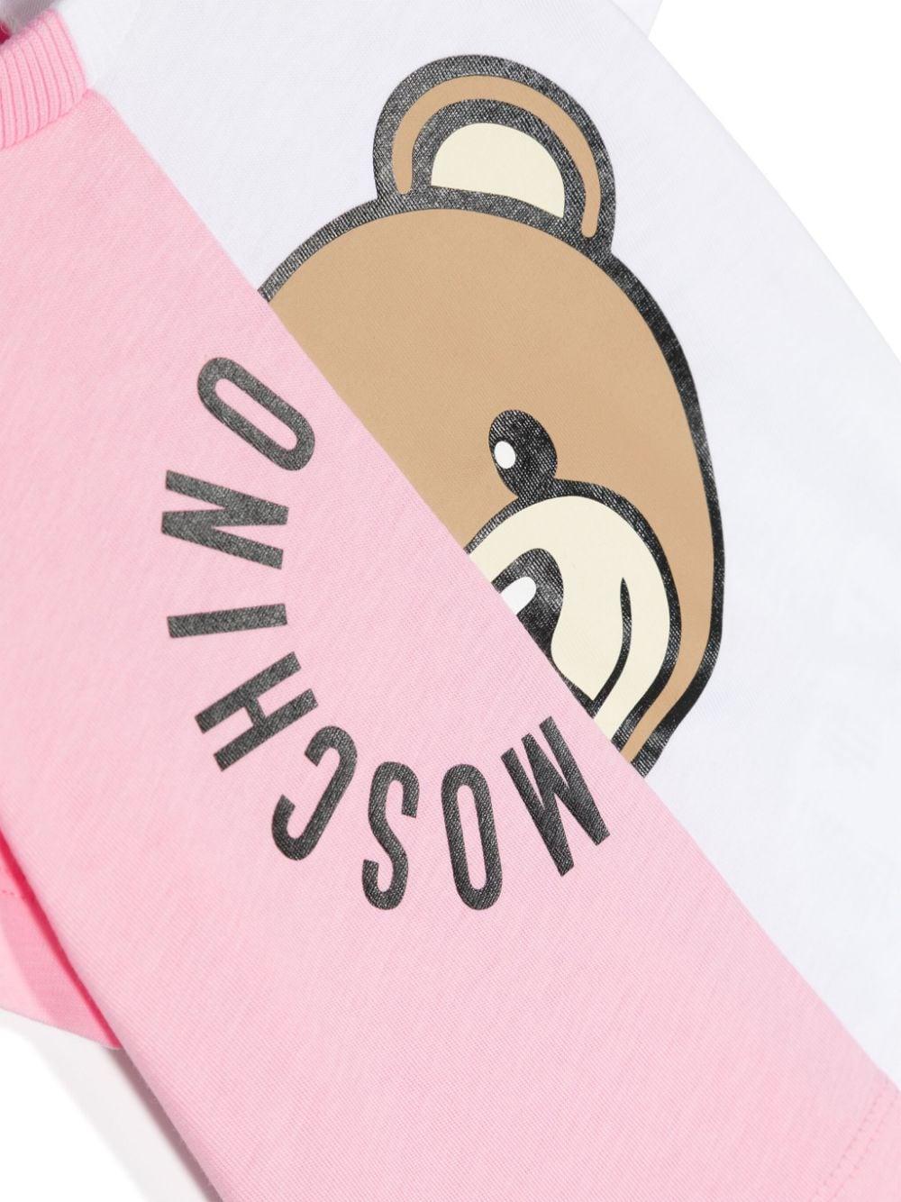 T-shirt rosa/bianco neonato