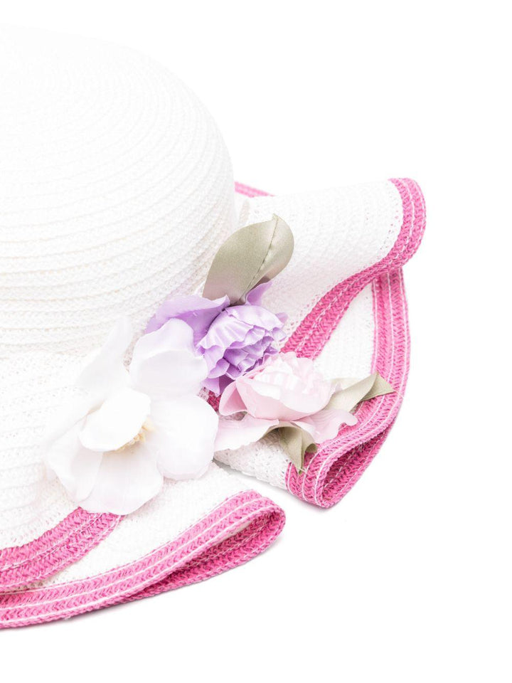 Cappello  bambina bianco/rosa