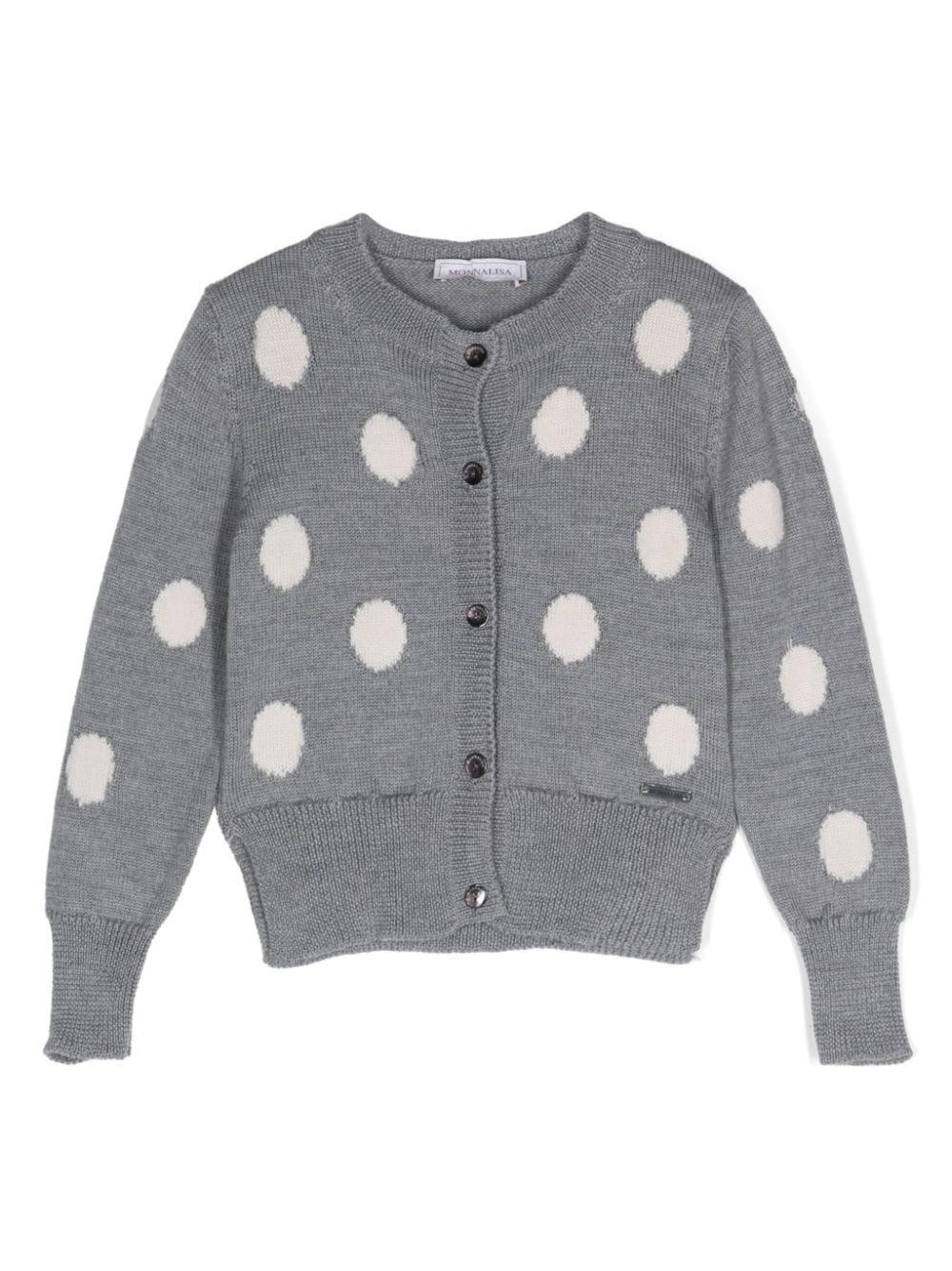 Cardigan grigio bambina 19D8034089 3102 Monnalisa kids 