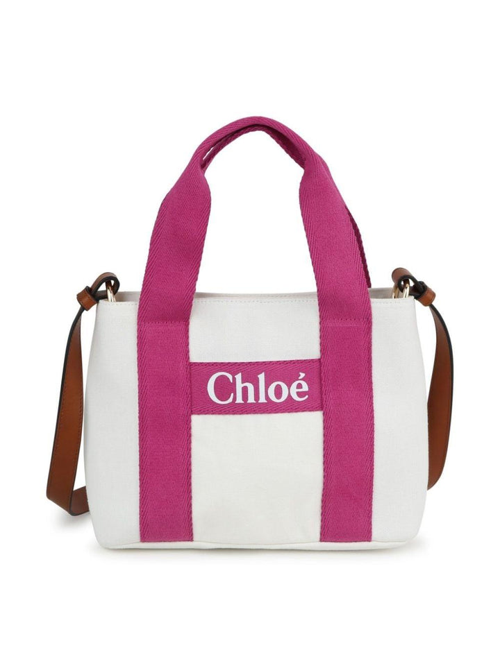 Borsa bambina bianca/rosa