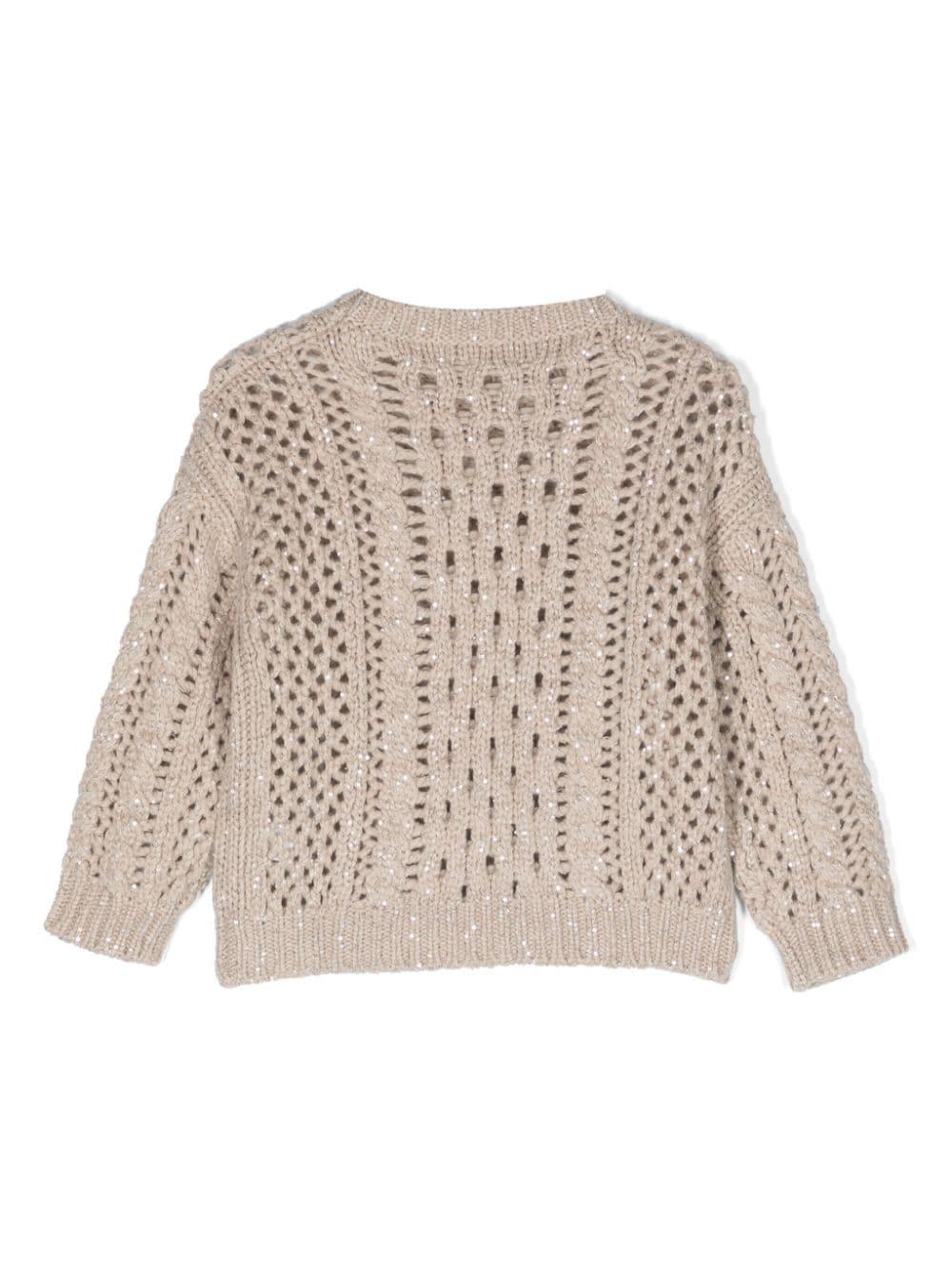 Maglione color sabbia bambina