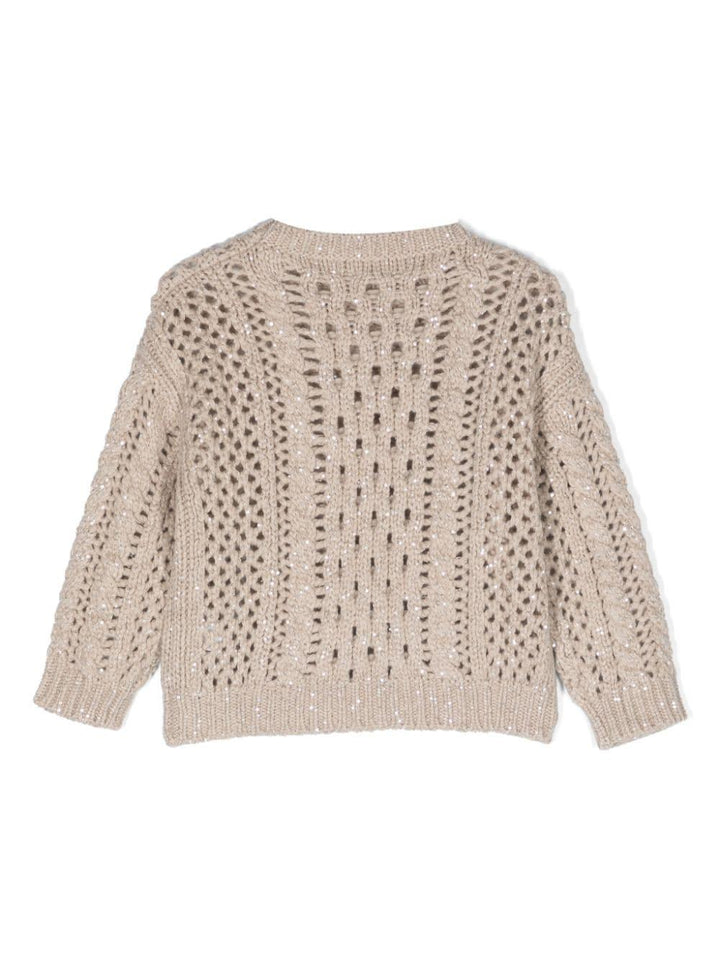 Maglione color sabbia bambina
